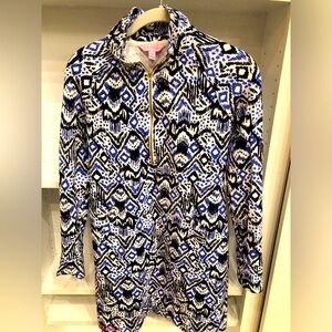 Lily Pulitzer Blue  Patterned Zip-Up Dress